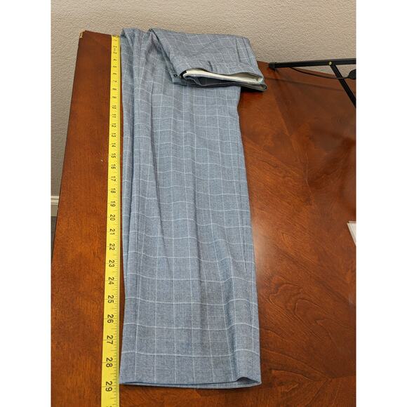 Banana Republic Ryan Plaid Pants 10 Gray White Straight Leg Office Trouser Dress - Picture 10 of 11